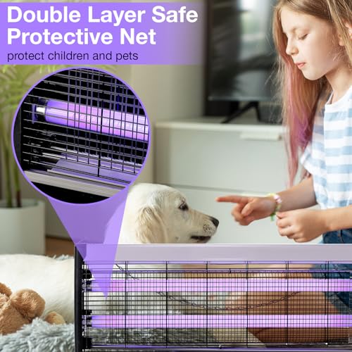 2 Pack Electric Bug Zapper, Indoor and Outdoor Mosquito Killer with Removable Tray 40w Powerful UV Light Pest Traps Insect Fly Pest Killer Easy to Clean for Bedroom Balcony Garage Patio Office