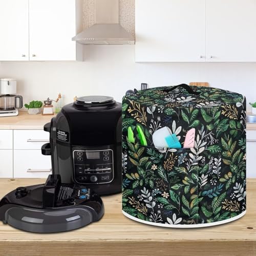 Kitchen Small Appliance Dust Covers Green Leaf Compatible 6 Quart Pressure Cooker Air Fryer Round Cover Protective Cover for Instant for Pot and Extra Accessories Home Decor