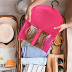 3PCS Hair Extension Storage Extension Holder Dust-proof Wig Storage for Multiple Wigs Bags Storage with Hanger Wig Holder for Multiple Wigs Stand Hair Extensions, Wigs & Accessories (Hot Pink)