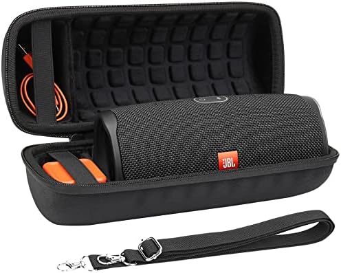 co2CREA Hard Travel Case Replacement for JBL Charge 4 / Charge 5 Waterproof Bluetooth Speaker (Black Case)