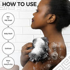 African Net Sponge Authentic - 2 Pieces Real African Loofah Shower Sponges - Body Scrubber Exfoliating Washcloth Black & Seawave - Africa Bath Sponges for Back Scrubber Shower Accessories