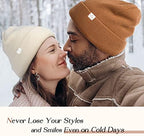 YANIBEST Beanie Hat for Women Men Satin Lined Beanie Hats Winter Hat Womens Cuffed Beanies Knit Skull Cap Warm Ski Hat Unisex