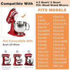 K45DH Coated Dough Hook for Kitchenaid Mixer, Accessories and Attachments for K45 K45SS KSM90 KSM150 Fits Kitchen Aid Tilt-Head Stand Mixer Bowls For 4.5-5 Quart Bowls