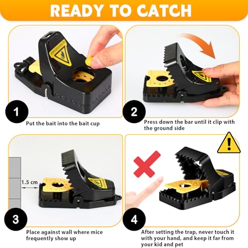 Kittmip 20 Pcs Mouse Traps Indoor for Home Mice Traps for House Small Rat Trap for Indoor Outdoor Reusable Rat Traps Snap Traps Quick Effective Safe Mousetrap for Family and Pet