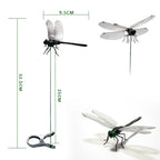 10 Pcs Dragon Fly Clips,Black Artificial Dragonfly Decor with Detachable PVC Wings, Nature-Inspired Outdoor Accessory for Hiking Hat, Camping, Patio, Yard