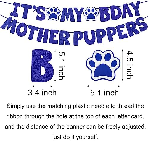 Dog Birthday Party Supplies, Multi Sizes Dog Birthday Bandana Boy Dog Birthday Hat Bow Tie Numbers It’s My Bday Mother Puppers Sign Banner for Large Extra Large Dogs Pets (X-Large, Blue)