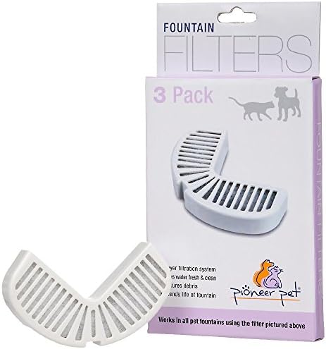 Pioneer Pet Replacement Filters for Ceramic & Stainless Steel Fountains, Raindrop Filters (3 filters)