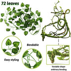 Reptile Plants, Terrarium Hanging Plant Vines Artificial Leaves Reptile Hide, Leopard Gecko Tank Accessories, Terrarium Decorations for Bearded Dragon Lizard Snake Geckos Chameleon