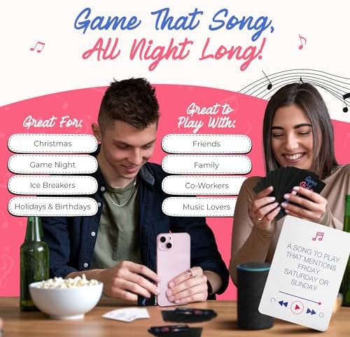 Game That Song - Fun Music Card Game for Adults and Teens - Compete to Play The Best Song- Makes A Great Gift for Music Lovers, Game Night, Galentines Gift, Karaoke or Singing