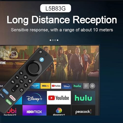Upgrade Replacement Voice Remote (L5B83G) for FireStick 3rd Gen, Smart TV Stick/4K Max, Lite, Fire TV Cube & Cube Max, Fire TV 3rd Gen Pendant (Includes 2 Batteries)