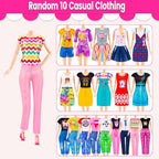 110 Pcs Doll Clothes and Accessories - Doll Dress up Toys for Girls with Wedding Dresses, Casual Dresses, Casual Jumpsuit, Swimsuits Bikini, Glasses, Shoes, Hangers, Doll Clothes Toys for Girl Gift