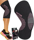 PHYSIX GEAR Knee Support Brace - Premium Recovery & Compression Sleeve for Meniscus Tear, ACL, MCL Running & Arthritis - Best Neoprene Stabilizer Wrap for Crossfit, Squats & Workouts -Single Pink XL