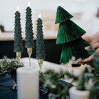 Fo32won LED Flameless Taper Candles Battery Operated with Remote and Timer, Set of 4 Christmas Real Wax Window Candlesticks with 3D Flame Wick, 10 Inches Flickering Christmas Candlesticks