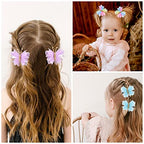 Oaoleer Hair Clips, 10PCS Mini Butterfly Hair Barrettes, 2" Tulle Mesh, Colorful Butterfly Hair Accessories for Baby Girls Women Halloween Cosplaying Party Decor