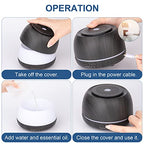 300ML Aroma Essential Oil Diffuser,8 Hours Wood Grain Cool Mist Aromatherapy Diffuser with Remote Control,USB-C Power Cable,Timer, 7 Color Light Changing Air Humidifier for Home,Bedroom