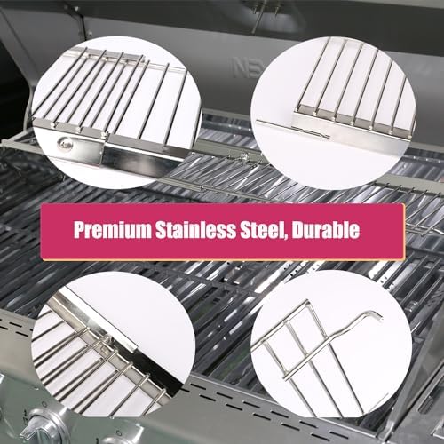 Universal Grill Warming Rack 19.7''- 32.3'', Adjustable Warming Rack for Nexgrill, Dynaglo, Cuisinart, Monument 4/5 Burner Grills, Stainless Steel Warming Rack Replacement for Nexgrill