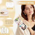 2 Pcs Boho Straw Clear Makeup Letter Bag BEACH Pouch, Sunscreen Bags for Beach Travel Small Cute Chenille Letter SPF Bag Pouch,Waterproof Beach Toiletry Sun Bag Beach Accessories for Women(SPF+SUN)