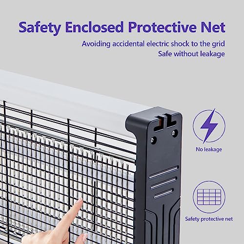 Electric Bug Zapper, Powerful Flying Insect Mosquito Killer w/ 20W Blue Light Attract, Plug-in Pest Control Machine for Moth, Fruit Fly, Fungus Garage Bug Catcher/Eliminator/Trap/Shocker
