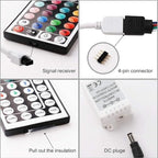 Yiliaw 44 Keys IR Remote Controller Kit - Includes Wireless Rectifier Control Box and DC 24V 3A Power Supply Adapter - Replacement Control for SMD 5050 3528 2835 RGB LED Strip Lights