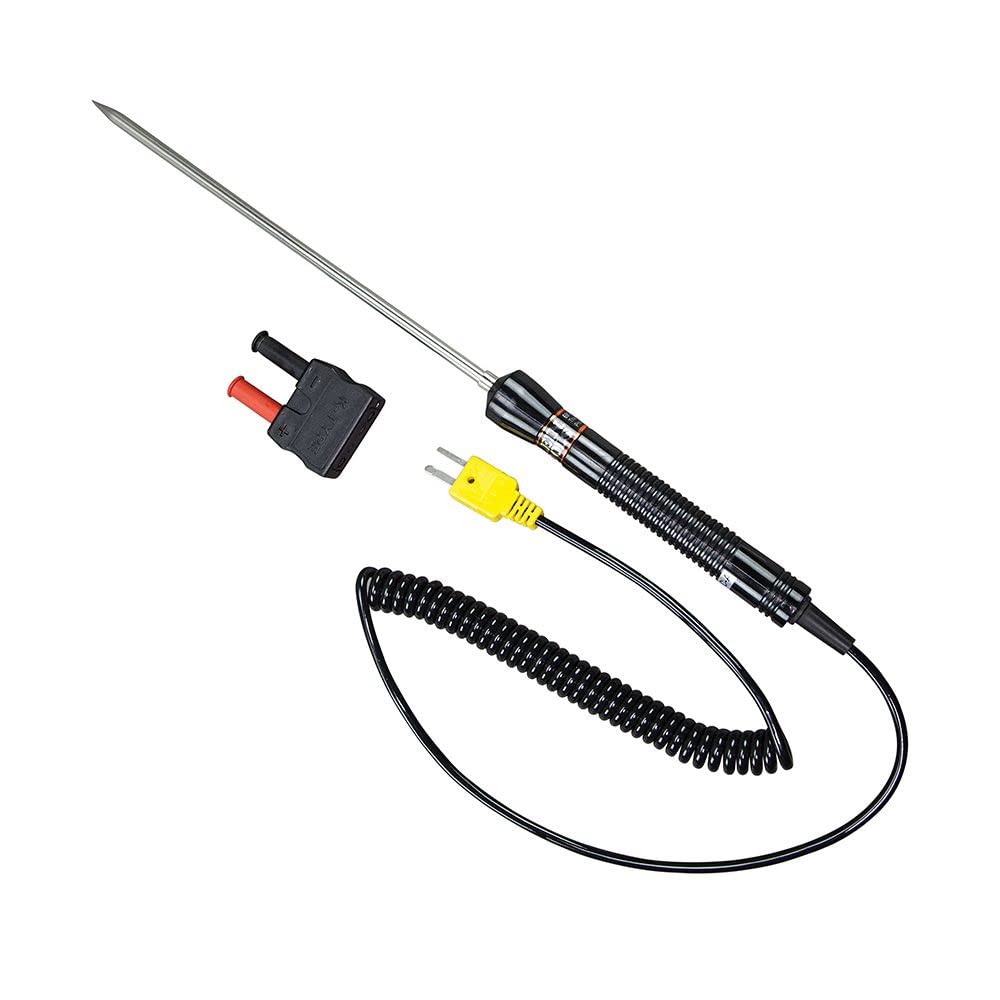 Klein Tools 69144 K-Type Thermometer Temperature Probe for HVAC Applications with Coiled 5-Foot Lead