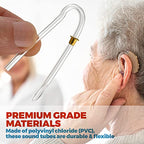 Hearing Aid Tubes - Size #13 Preformed BTE Earmold Tubing - (Pack of 12) 3.5 x 2mm with Gold Tube Lock Replacement Tube - Flexible Medium Wall Tubes Compatible with Most Hearing Aid Brands