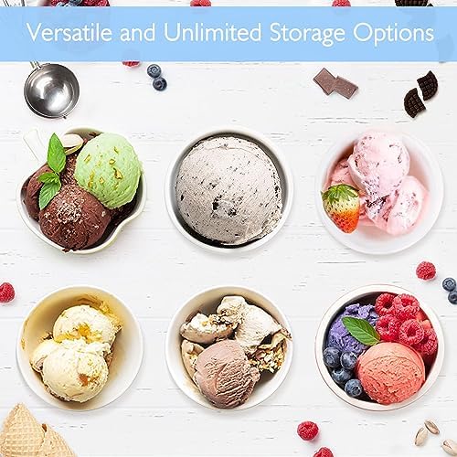 16oz ice cream Containers Replacement for Ninja Creami Pints and Lids - 4 Pack, Compatible with NC301 NC300 NC299AMZ Series Ice Cream Makers, Airtight, Leak Proof & Dishwasher Safe