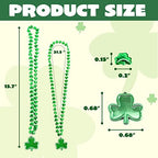 JOYIN 24 Pcs St Patricks Shamrock Necklaces, Green Clover-Shaped Bead Necklace with Pendant for St. Patrick's Day Party Supplies Dressing-up Accessories Party Favors, Irish Leprechaun Plastic Jewelry