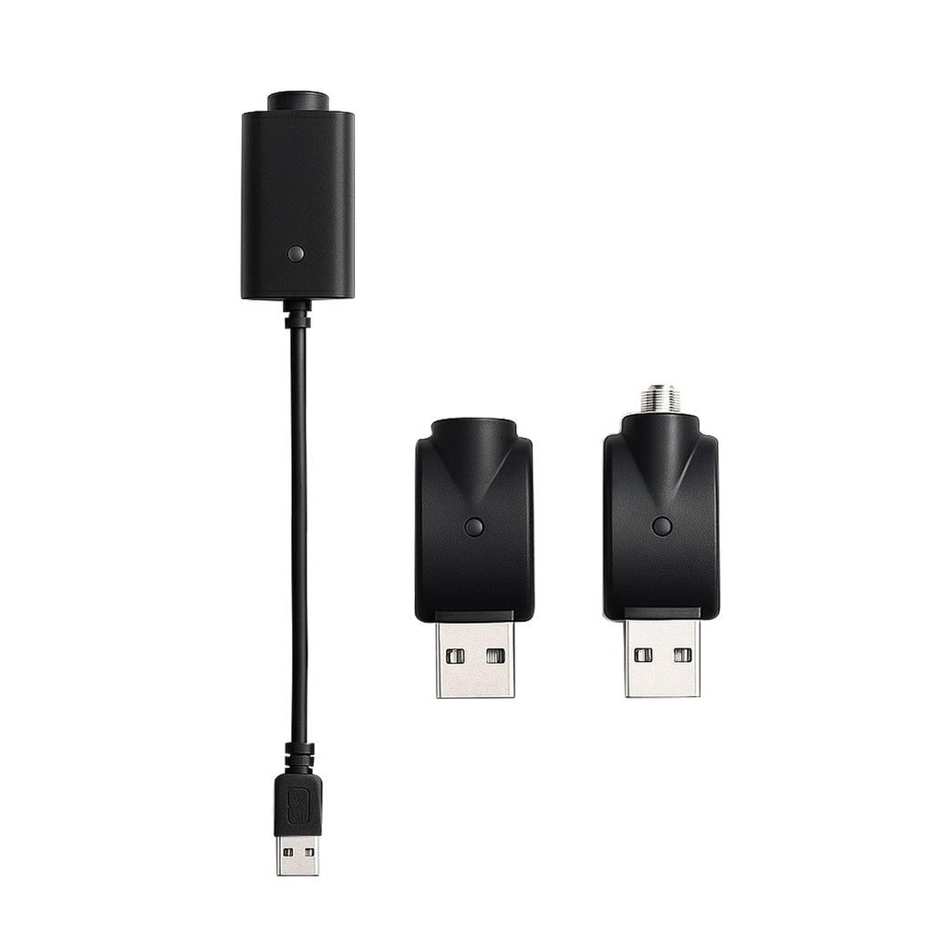 Smart USB Thread Charger Cable with LED Conversion Indicator Light, 3-Piece Set Smart Overcharge Protection USB Adapter and Wireless Home Soldering Iron Charging (Black)