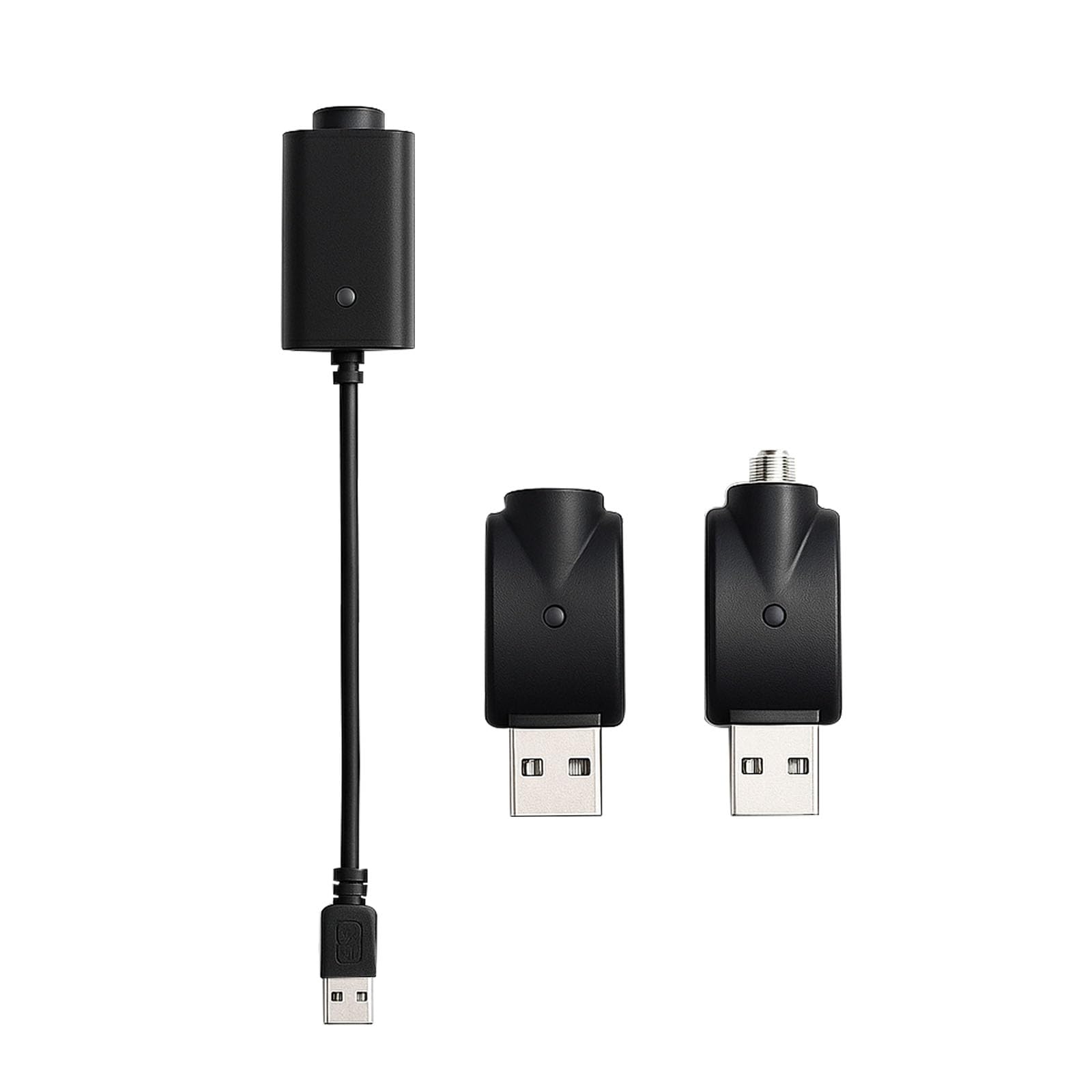Smart USB Thread Charger Cable with LED Conversion Indicator Light, 3-Piece Set Smart Overcharge Protection USB Adapter and Wireless Home Soldering Iron Charging (Black)