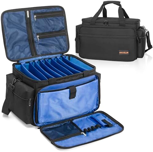 AKOZLIN Cable File Bag DJ Gig Bag Cord Organizer Case with Detachable Dividers for Laptop,DJ Gear, Sound Instrument and Music Equipment Accessories