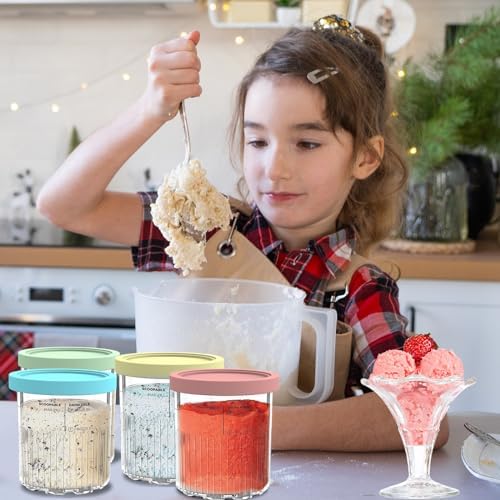 Creami Pint Containers Replacement for Ninja Creami Deluxe Pints 24oz NC501, Compatible with Ninja NC501 NC500 Series Creami Deluxe Ice Cream Makers (NC500 Series - 6 Pack)