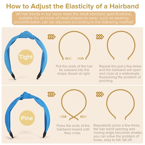 Headbands for Women Girls - 6PCS Stylish Top Knotted Headbands - Knotted Headband for Women - Head Bands Wide Hairband Hair Accessories