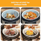 Air Fryer Basket for Ninja Foodi FD302 FD401 OS101 OS301 FD305CO OS401, Replacement 9.2''*9.2'' Stainless Steel Air Fryer Accessories Roasting Steamer Grill Racks, Dishwasher safe