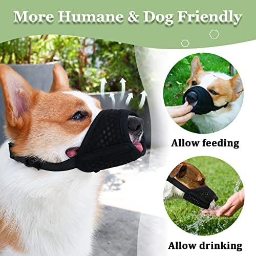 Mayerzon Dog Muzzle, Puppy Soft Mesh Muzzle for Small Medium Large Dogs Chihuahua Poodles Beagle Dachshund Corgis Labrador for Biting Chewing Grooming That Allows Panting Drinking