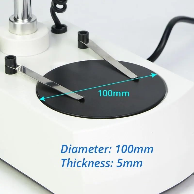 Microscope Accessories Kit Stereo Microscope Base Black Working Board Bottom Working Loading Stage Round Plastic Diameter 60mm 75mm 95mm Microscope Slides (Color : 100mm)