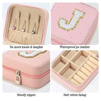 Parima Teen Girl Gifts Trendy Stuff - Travel Jewelry Boxes for Girls, Necklace Earring Organizer for Girls, 4-16 Year Old Birthday Gifts for Teen Girls, Christmas Gifts for Girls 2024 - Letter B, Pink