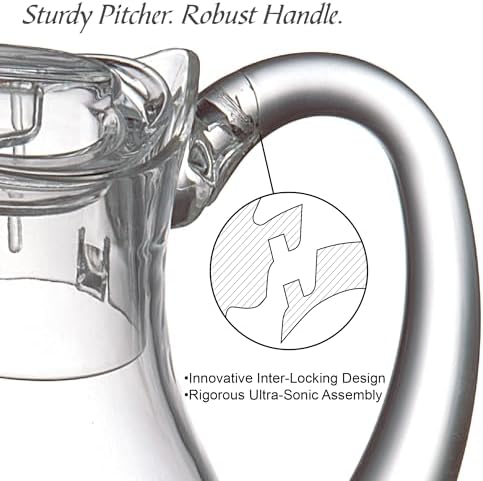 Amazing Abby - Quadly - 2-Pack Acrylic Pitcher (64 oz), Clear Plastic Water Pitcher with Lid, Fridge Jug, BPA-Free, Shatter-Proof, Great for Iced Tea, Sangria, Lemonade, Juice, Milk, and More