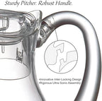 Amazing Abby - Quadly - 2-Pack Acrylic Pitcher (64 oz), Clear Plastic Water Pitcher with Lid, Fridge Jug, BPA-Free, Shatter-Proof, Great for Iced Tea, Sangria, Lemonade, Juice, Milk, and More