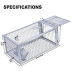 POlAFLEX Rat Traps Outdoor and Indoor, Single Door Cage Rodent Trap, Live Traps for Chipmunks, Catch and Release, Chipmunk Traps That Work for Rats, Mice, Chipmunks, and Other Small Size Animals