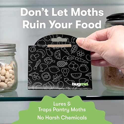 BugMD Pantry Pest Patrol (6 Count, Black) - Moth Traps for Kitchen, Pantry Moth Trap, Bug Trap, Moth Traps for House Pantry, Get Rid of Pantry Moth, Kitchen Moth Trap Killer