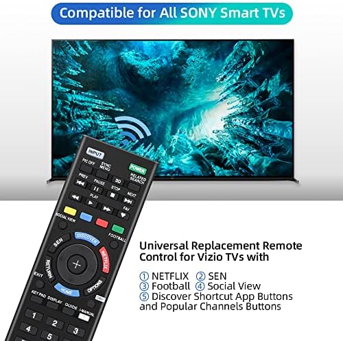 Gvirtue Universal Remote Control for Sony TV, Replacement for Almost All Sony Bravia 4K 8K UHD HD LED OLED LCD Smart TV, with Netflix Button