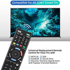 Gvirtue Universal Remote Control for Sony TV, Replacement for Almost All Sony Bravia 4K 8K UHD HD LED OLED LCD Smart TV, with Netflix Button