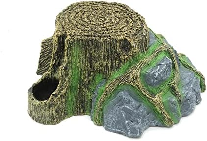 JIHAQUA Resin Large Turtle Tank Accessories Reptile Hideouts Cave Habitat Decor for Gecko Leopard Lizards Toad