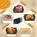 Air Fryer Liners Reusable Compatible with Breville Smart Oven Air Fryer Pro BOV900BSS, Liners for Bottom of Oven Non-Stick Mats for Baking, Cooking, Air Fryer Accessories, w/3x Liners + 3x Mesh