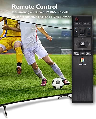 Remote Control Replacement for Samsung HUB 4K Curved TV BN59-01220E RMCTPJ1AP2 BN5901220E UN55JU6700F