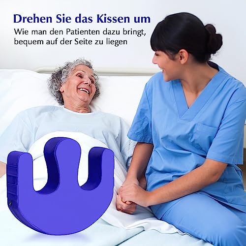 SMERPHOX Patient Turning Device U-Shaped Pillow PU Leather Flannel Anti-Decubitus Bedsore Paralyzed Patient Shift Nursing Tool for The Elderly Bed Care Products Helping The Elderly Turn Over Large