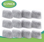 Cuisinart Compatible Activated Charcoal Water Filter Replacement - Universal Fit All Cuisinart and Braun Coffee Makers - Pure and Refresh Taste (12 Pack)