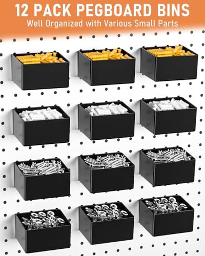 INCLY 278PCS Pegboard Accessories Organizer Kit, Peg Board Hooks Assortment with Bins for Organizing Various Tools, Fit 1/8 or 1/4 inch Pegboard for Hanging Storage, Garage Wall Attachments