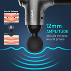 RAEMAO Massage Gun Deep Tissue, Back Massage Gun for Athletes for Pain Relief Attaching 10 PCS Specialized Replacement Heads, Percussion Massager with 10 Speeds & LED Screen, Grey