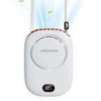 Portable Neck Fan, Mini Small Personal Handheld Fan USB Rechargeable 3 Speed for Girls Boys Woman Eyelash Travel Home Office Outdoor (White)
